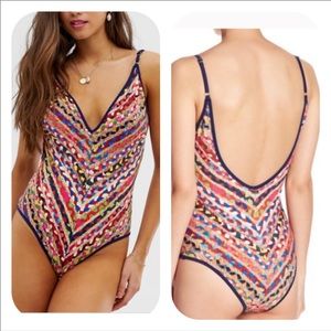 Sam Edelman Multicolored Raffia Swimsuit